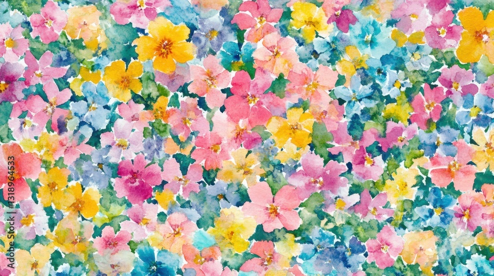 Fondo de flores en acuarela colorido