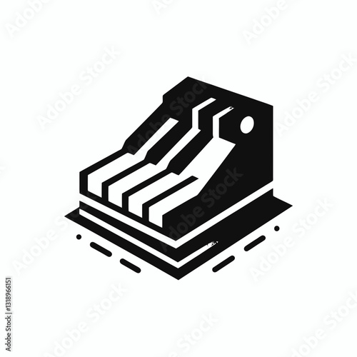Piano Pedal silhouette in black on a white background