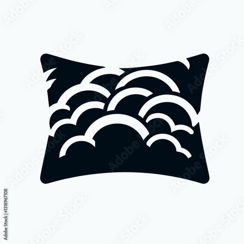 Pillow Case silhouette in black on a white background