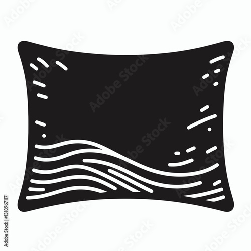 Pillow Case silhouette in black on a white background