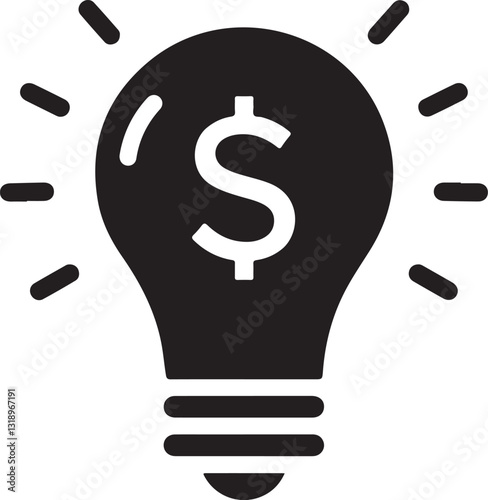 Startup Icon Black Vector Symbol for Business Ideas Ventures