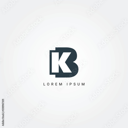 BK Alphabet letters Initials Monogram logo KB, B and K