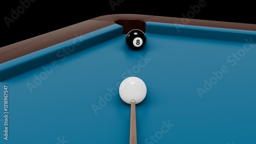Pool Billiard. American billiard Balls and Triangle 3D illustration with Green background. Eight Ball, Billiard balls, Bilardo topları