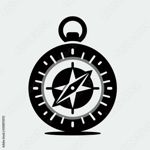 Pocket Compass silhouette in black on a white background Free Download Pocket Compass silhouette in black on a white background - GFXLoad