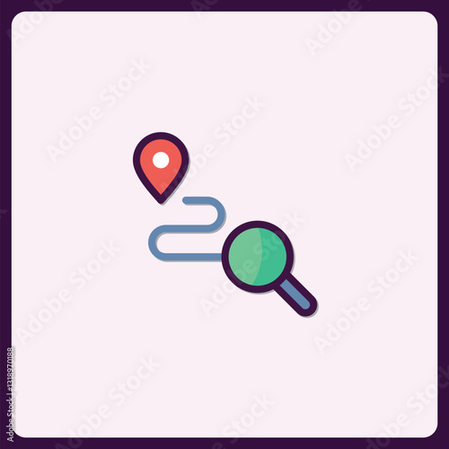 Following the route and navigation towards the destination point sign design