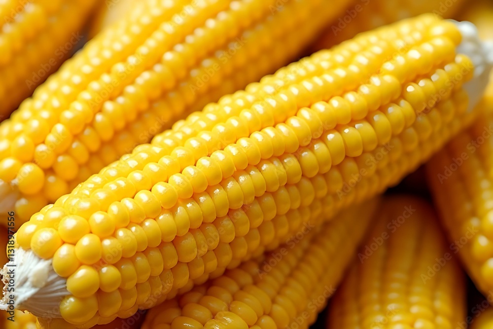 Harvested Corn Cobs on a Wooden Surface. A collection of freshly harvested corn cobs with bright yellow kernels placed on a rustic wooden table Harvested Corn Cobs on a Wooden Surface. A collection of freshly harvested corn cobs with bright yellow kernels placed on a rustic wooden table