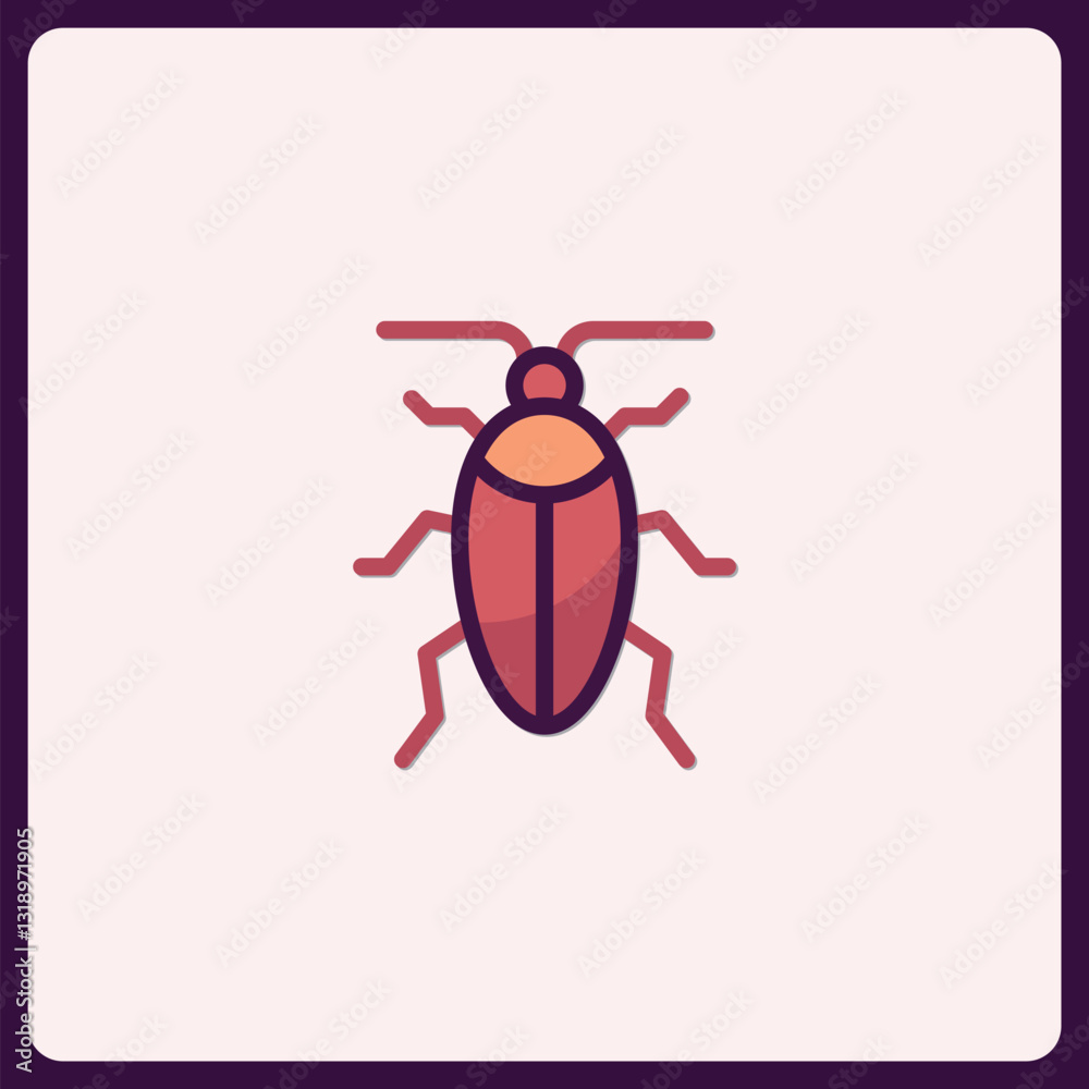 Isolated Flat Vector Icon Illustrating a Small Insect or Beetle Design Isolated Flat Vector Icon Illustrating a Small Insect or Beetle Design