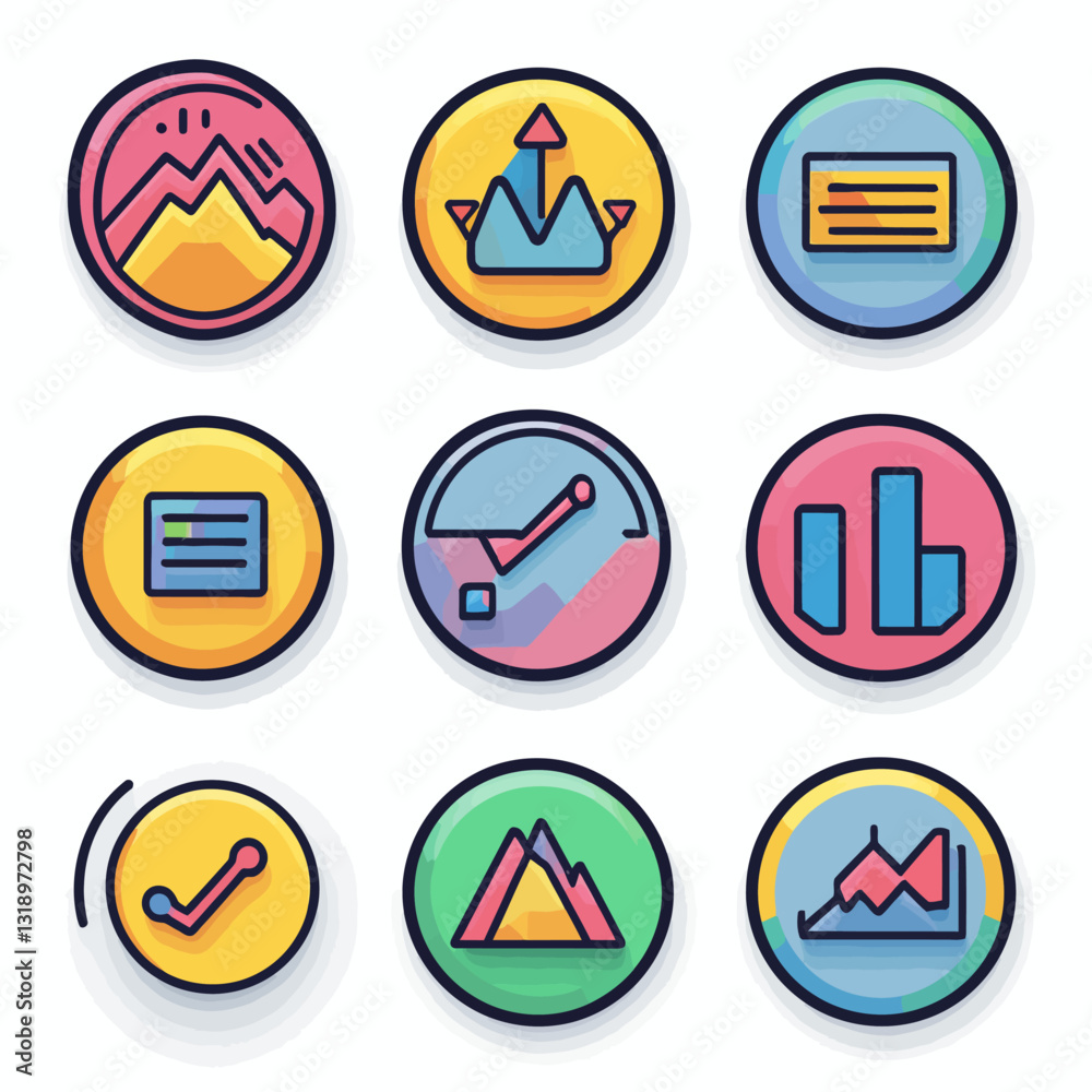 Finance Icon Set: Investment, Data Analysis, and Market Trend Charts Finance Icon Set: Investment, Data Analysis, and Market Trend Charts
