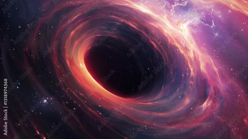 Abstract black hole with a glowing event horizon, Abstract black hole in the cosmos with a supernova explosion. Abstract black hole with a glowing event horizon, Abstract black hole in the cosmos with a supernova explosion.