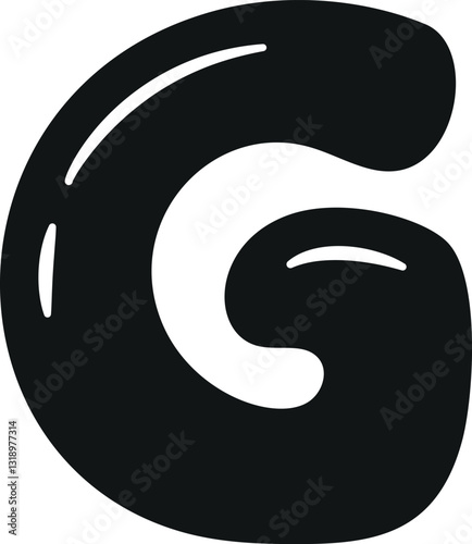 G letter English alphabet black