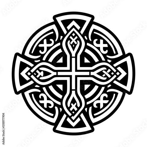 A solid style icon of andrew cross symbol