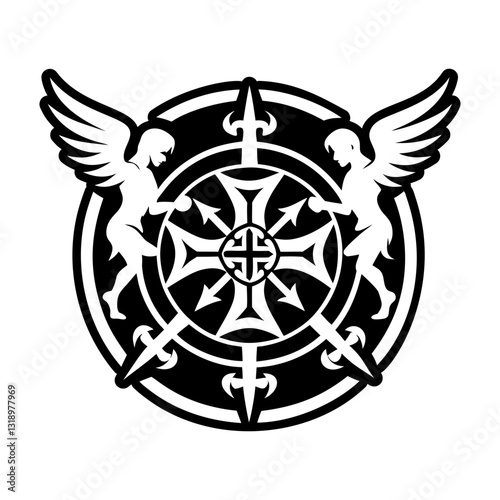Collection of Templar Knight Symbols Glyph Icons  

