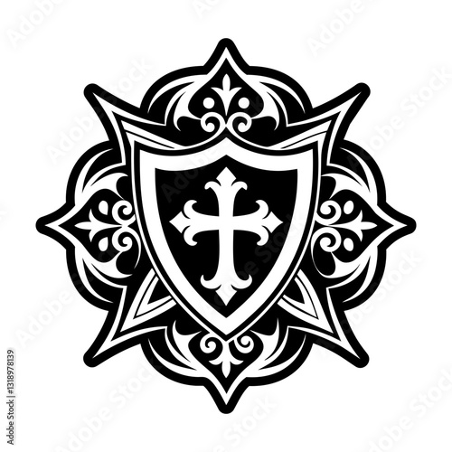 A filled style icon of crest symbol