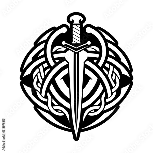 A solid style icon of dagger symbol