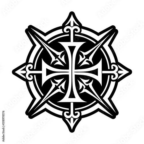 A glyph style icon of holy sign