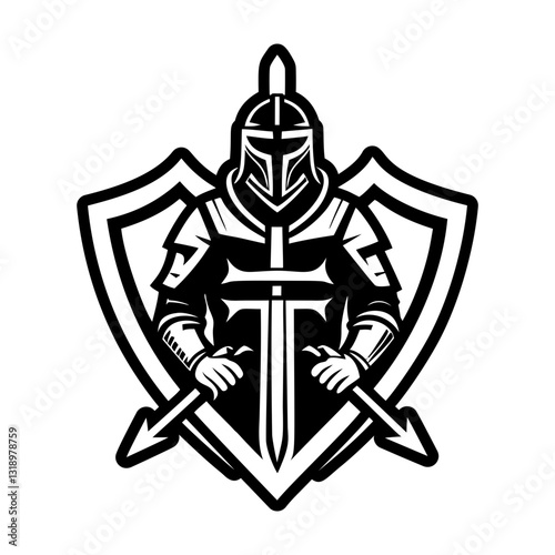 A solid style icon of knight shield symbol