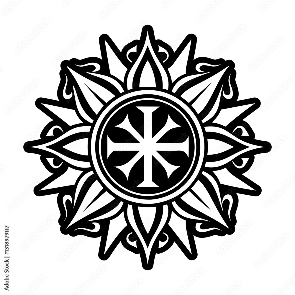 Obraz premium Collection of Templar Knight Symbols Glyph Icons