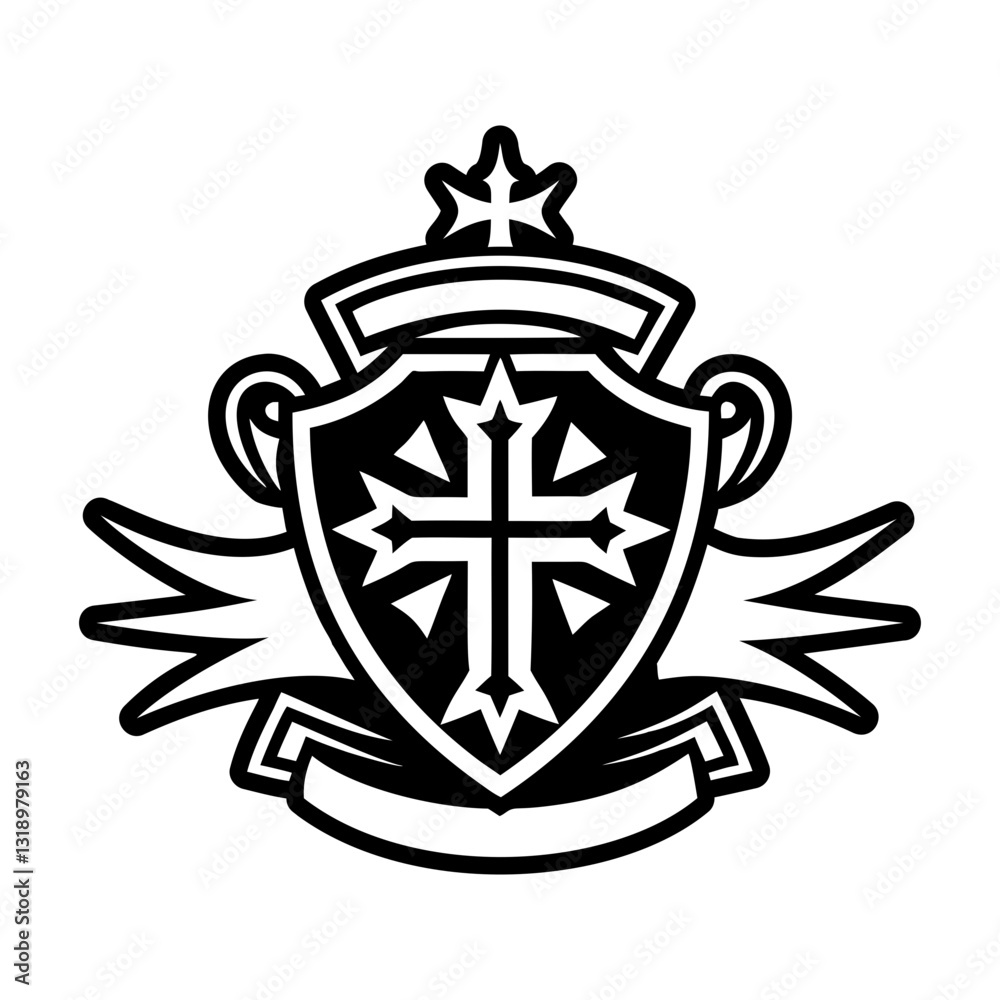Obraz premium A solid style icon of templar banner symbol