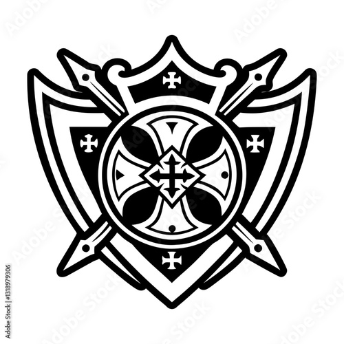 Templar protection icon in filled style