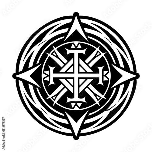 A glyph style icon of templar seal symbol