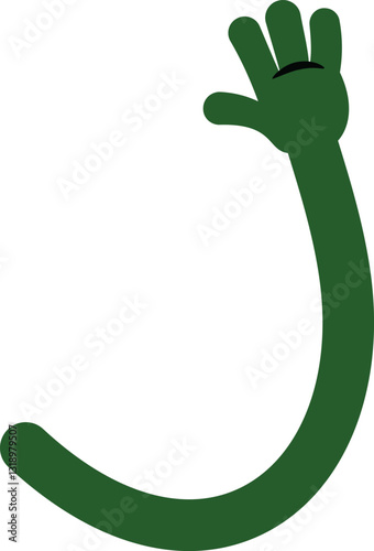 Cute green hand greeting gesture