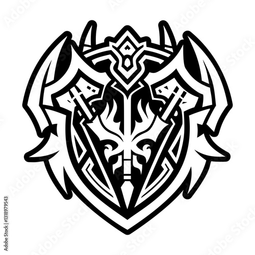 Warrior symbol icon in solid style