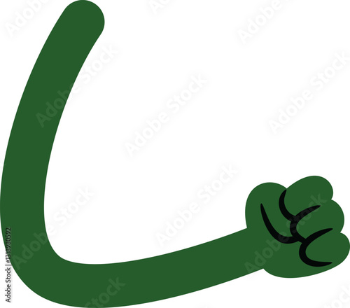 Cute cartoon green hand vector illustration