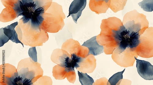 Obraz na płótnie Diseño de flores en acuarela w salonie