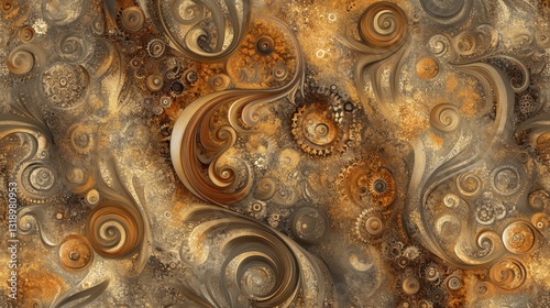 Diseño abstracto espirales colores marrones dorados
