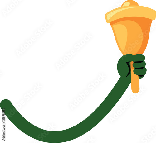 Hand holding Christmas bell vector illustration