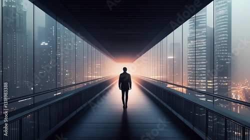 Wallpaper Mural Fashion Businessman View City Text Bridge Minimalist Torontodigital.ca