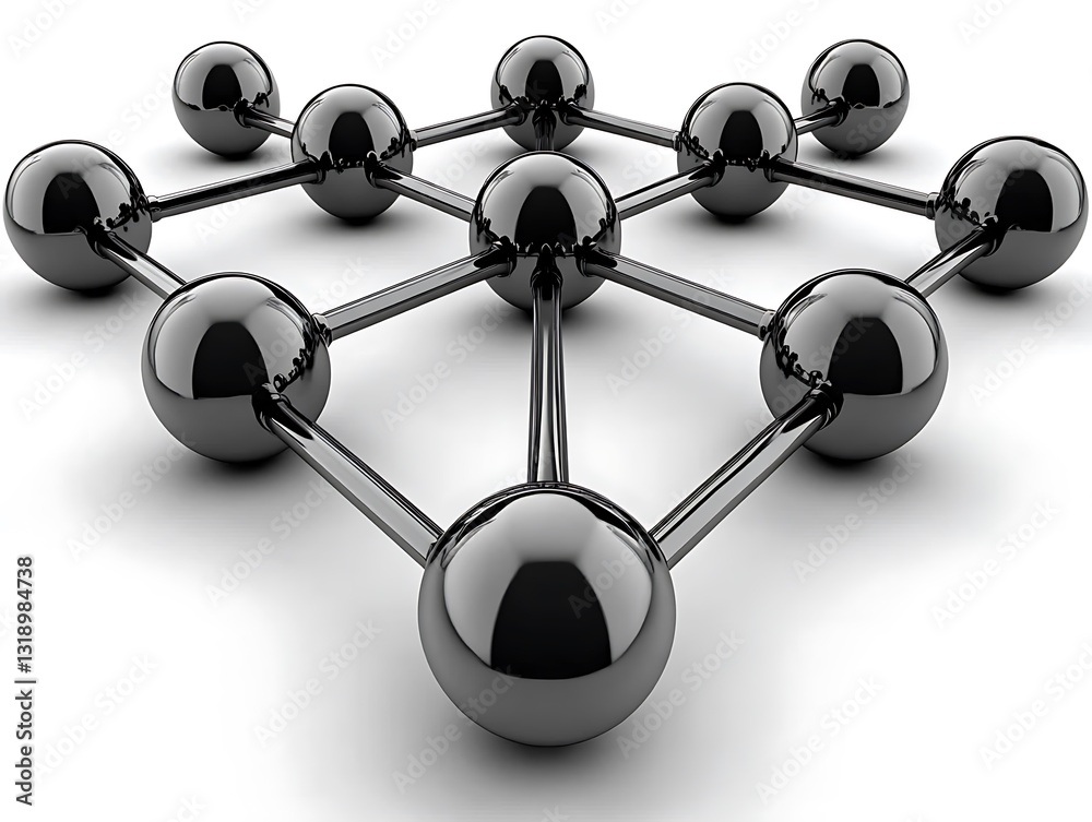 Fototapeta premium Illustration of network connectivity with spheres and connecting lines