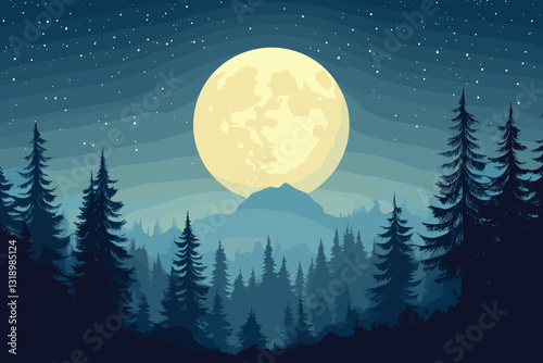 vector illustration of a full moon