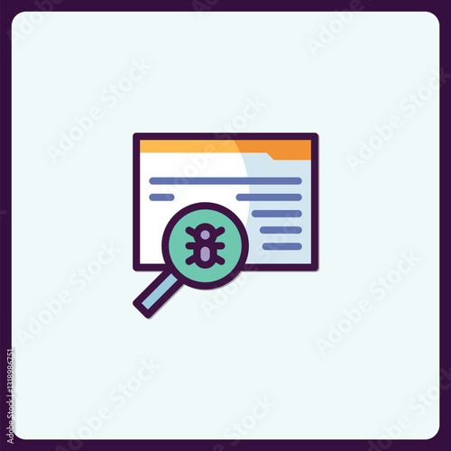 Visual representation of software vulnerability detection icon illustration