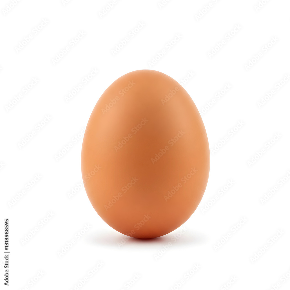Brown Chicken Egg Isolated - Single Whole Raw Egg on White Background Brown Chicken Egg Isolated - Single Whole Raw Egg on White Background
