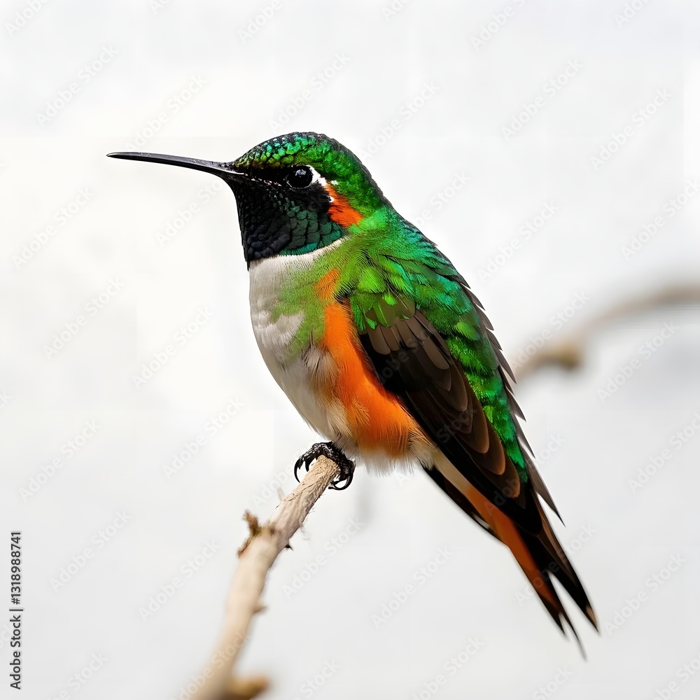 Obraz premium colorful hummingbird isolated on white background
