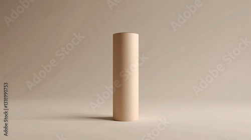 Clean Cardboard Tube Packaging Mock-up Isolated on a White Background for Branding Design