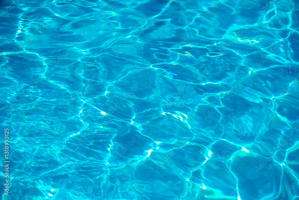 sun glare in the water, water abstract background, clear blue water