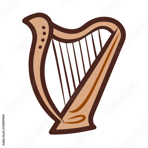 Harp icon showcasing elegance, musical instrument concept