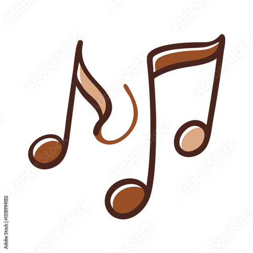 Musical notes icon expressing melody, sound representation concept
