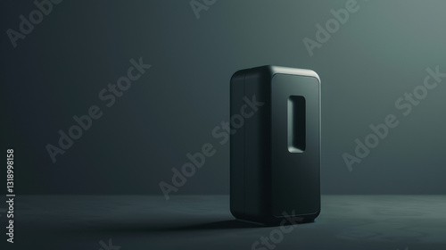 Sleek black modern electronic device on minimalist dark background