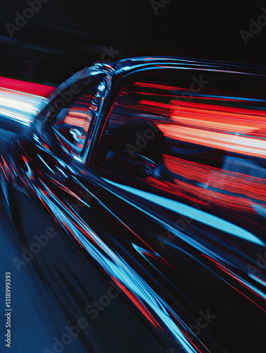 Fast moving car on the road