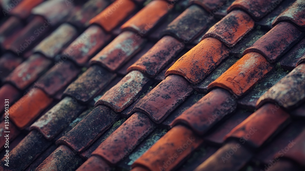 Weathered Roof Tiles: A Detailed Look at Architectural Texture Weathered Roof Tiles: A Detailed Look at Architectural Texture