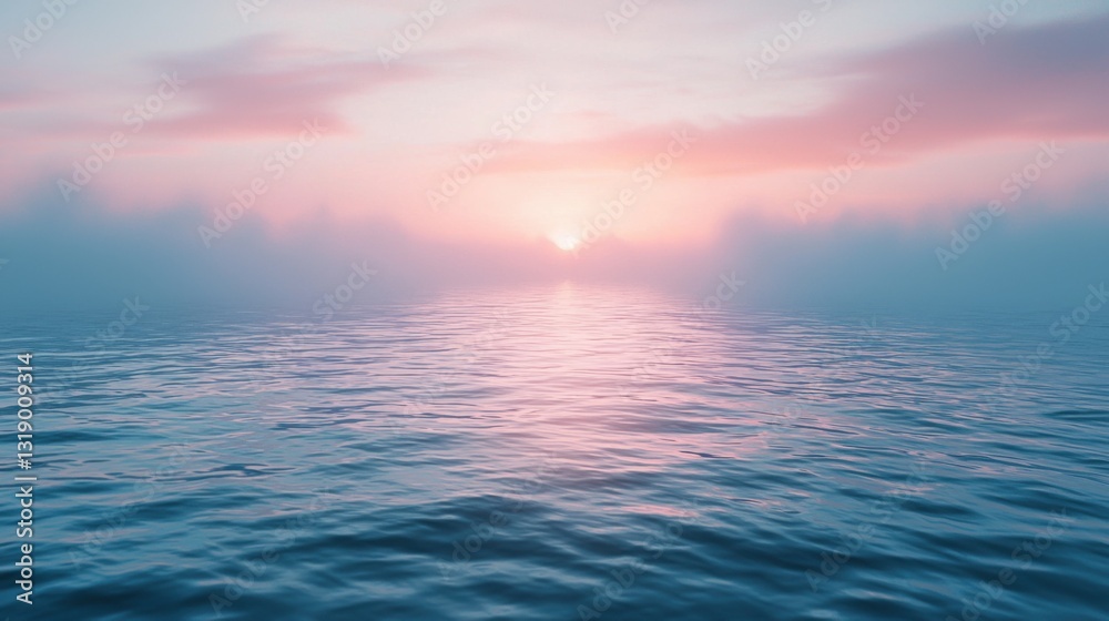 Obraz premium Breathtaking sunset over the ocean creating a vivid display of colors and tranquility at dusk