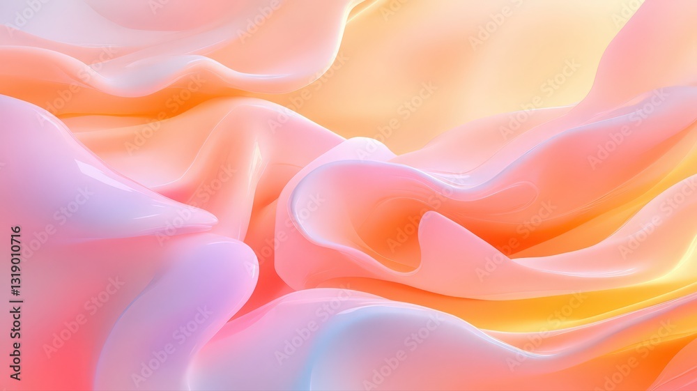 Fototapeta premium Abstract Pastel Swirls: Pink, Orange, and Purple Smooth Texture