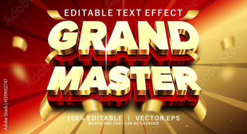  grand master 3d vector text effect with modern style design