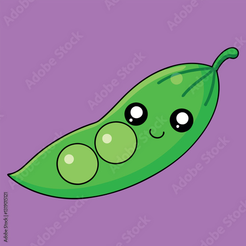 vector illustration of a green pea.