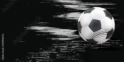 Soccer ball and gal net illustration combined pencil sketch and watercolor sketch. modern vector illustration. eps 10
