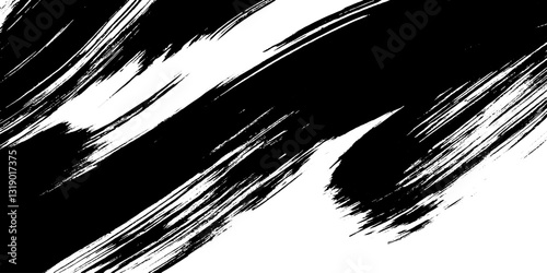 Dynamic Black and White Brush Strokes