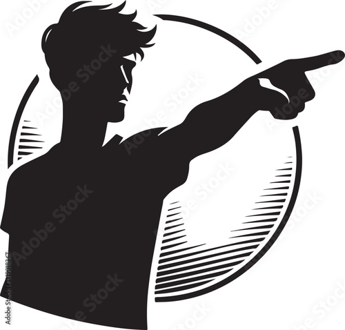 Pointing out vector illustration